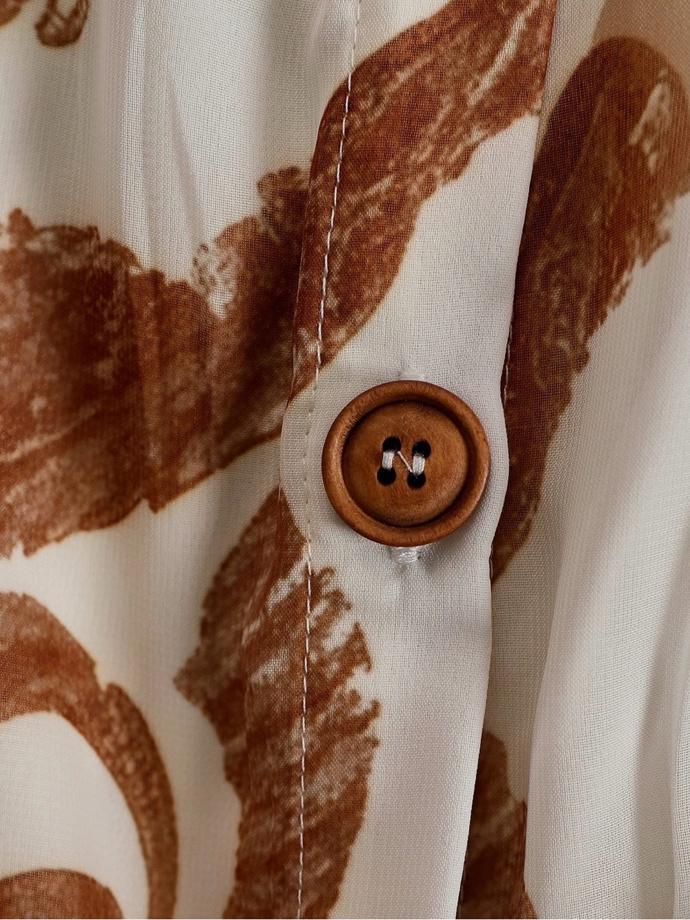 Boho Halter Maxi Dress in Ivory and Brown - Picture 7 of 10